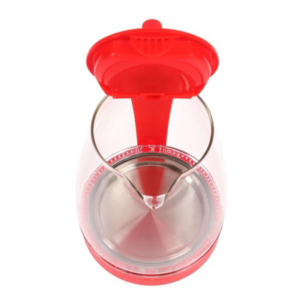 картинка Optima EK-1718G красный (1,7л,стекло,подсветка) чайник в интернет-магазине  BTK-shop.ru Судак